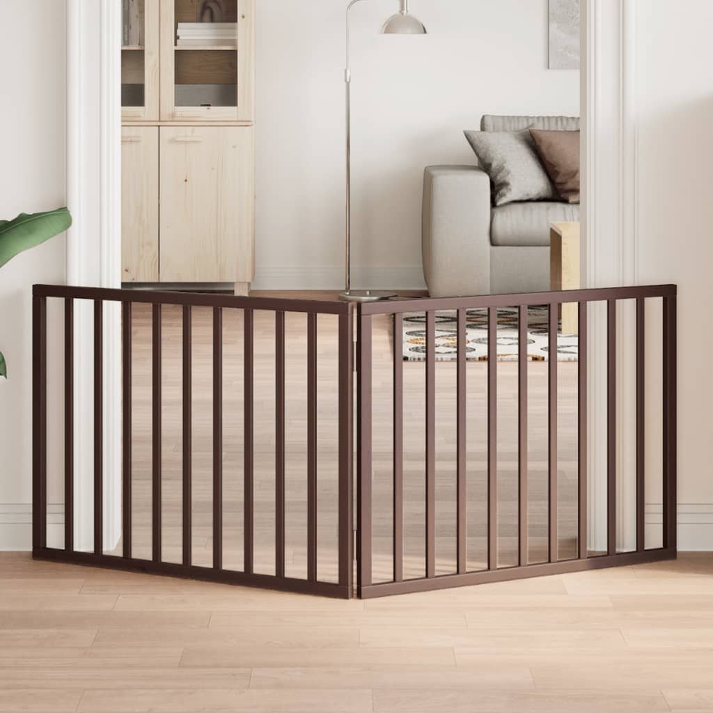 Vidaxl Dog Fence Plegable 2 paneles de 160 cm de madera de álamo marrón