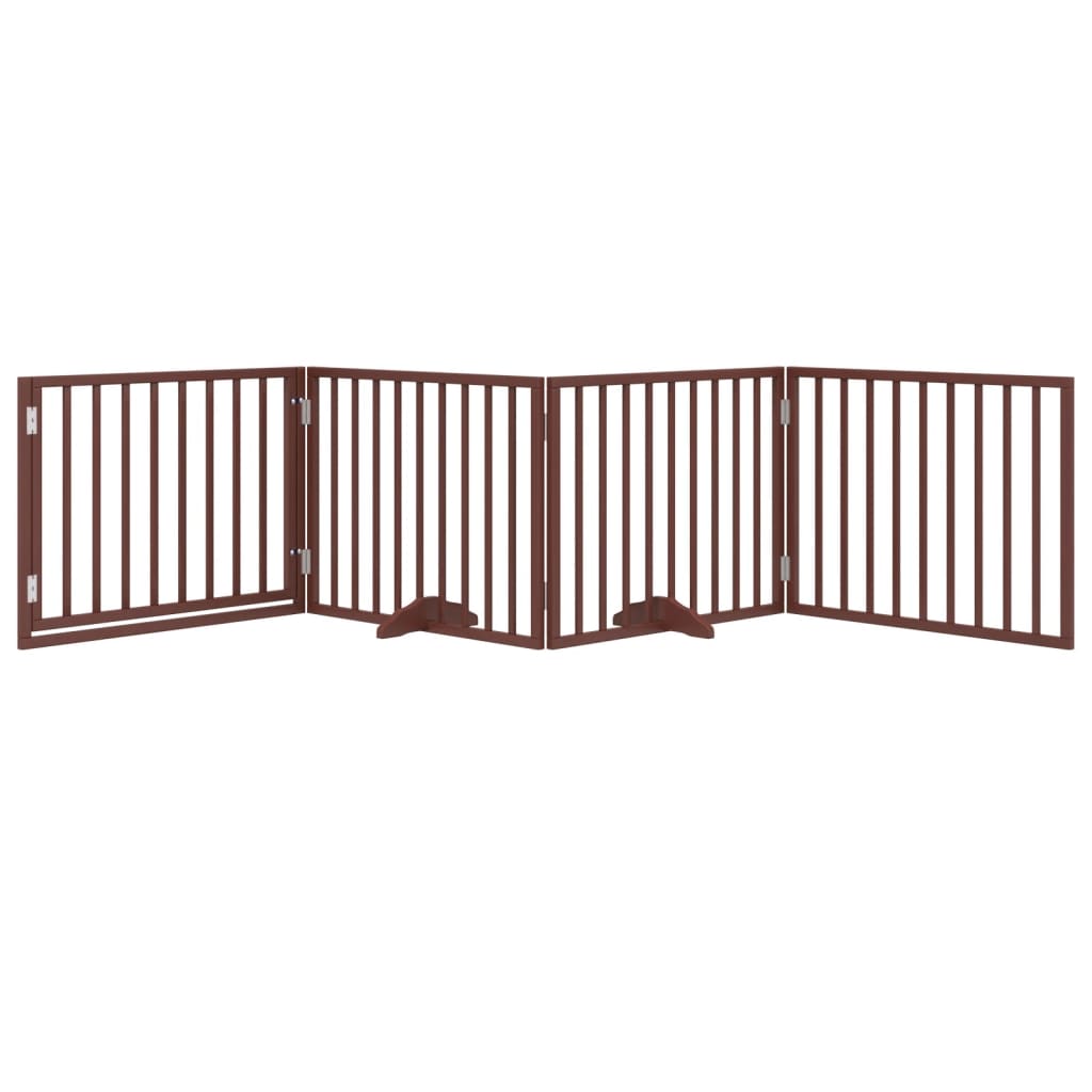 Vidaxl Dog Fence Colpottibile 4 pannelli 320 cm Poplar marrone