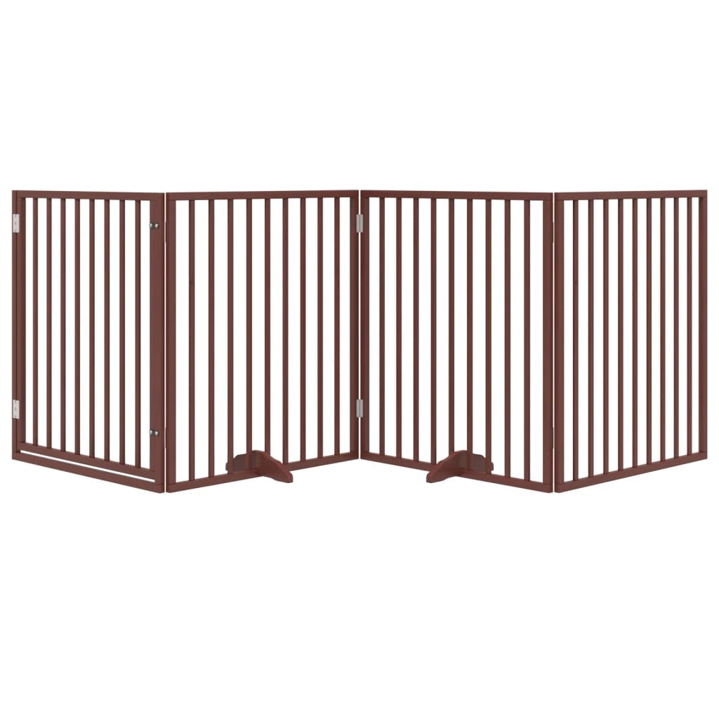 Vidaxl Dog Fence Colpottibile 4 pannelli 320 cm Poplar marrone