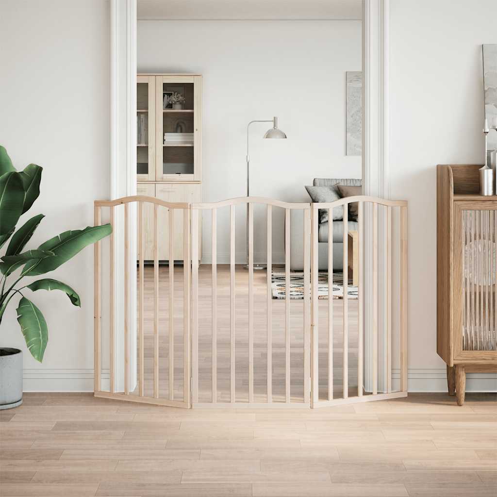 Vidaxl Dog Fence Plegable 3 paneles de 150 cm de madera de álamo