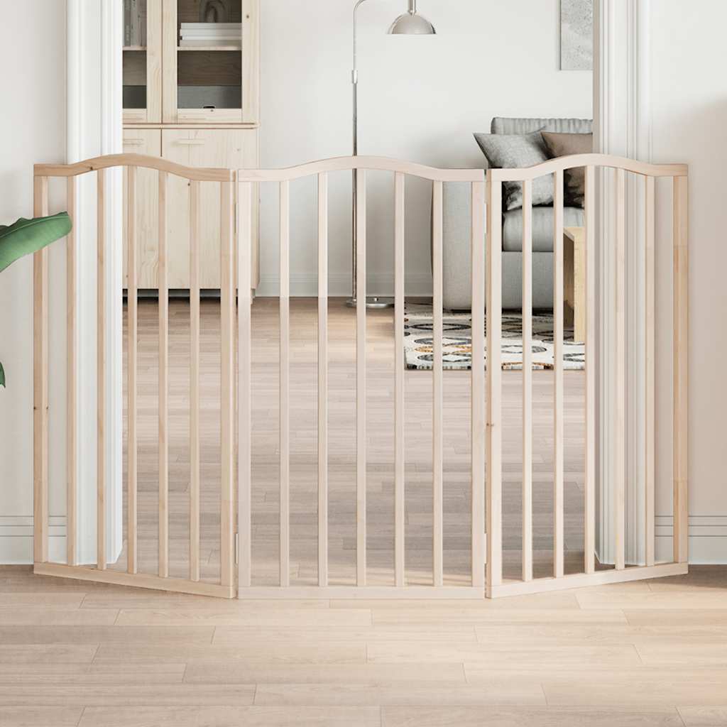 Vidaxl Dog Fence Plegable 3 paneles de 150 cm de madera de álamo