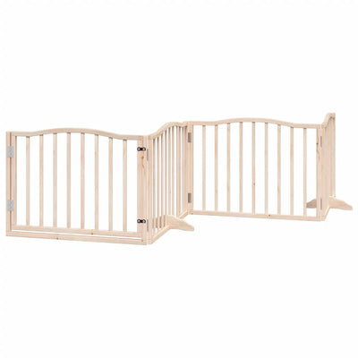 Vidaxl Dog Fencing pieghevole con porta 4 pannelli 320 cm Legno di pioppo