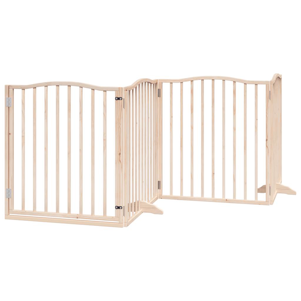 Vidaxl Dog Fencing pieghevole con porta 4 pannelli 320 cm Legno di pioppo