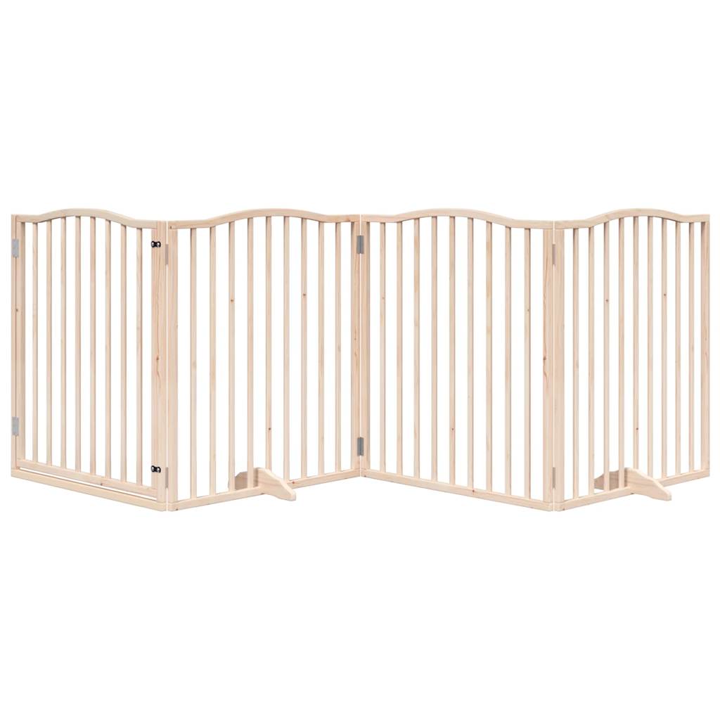 Vidaxl Dog Fencing pieghevole con porta 4 pannelli 320 cm Legno di pioppo