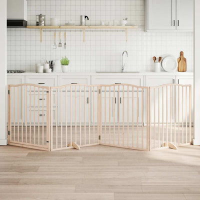 Vidaxx puerta plegable para perros con puerta 4 paneles 320 cm madera de álamo