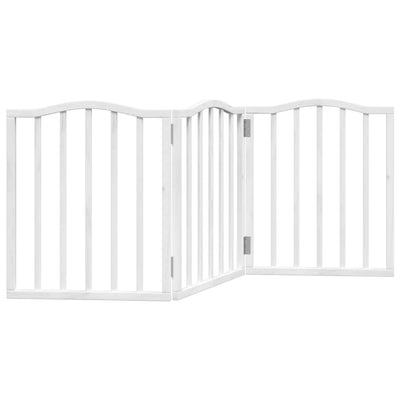 Vidaxl Dog Fence Plegable 3 paneles de 150 cm de madera de álamo de 150 cm blanco