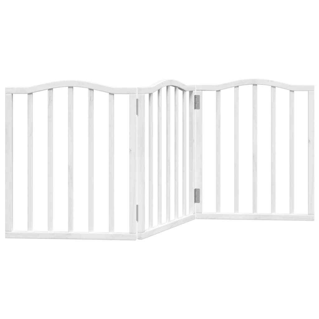 Vidaxl Dog Fence Plegable 3 paneles de 150 cm de madera de álamo de 150 cm blanco