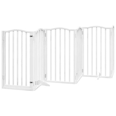 Vidaxl cerca de perros plegable con puerta 6 paneles 300 cm Populierwood White
