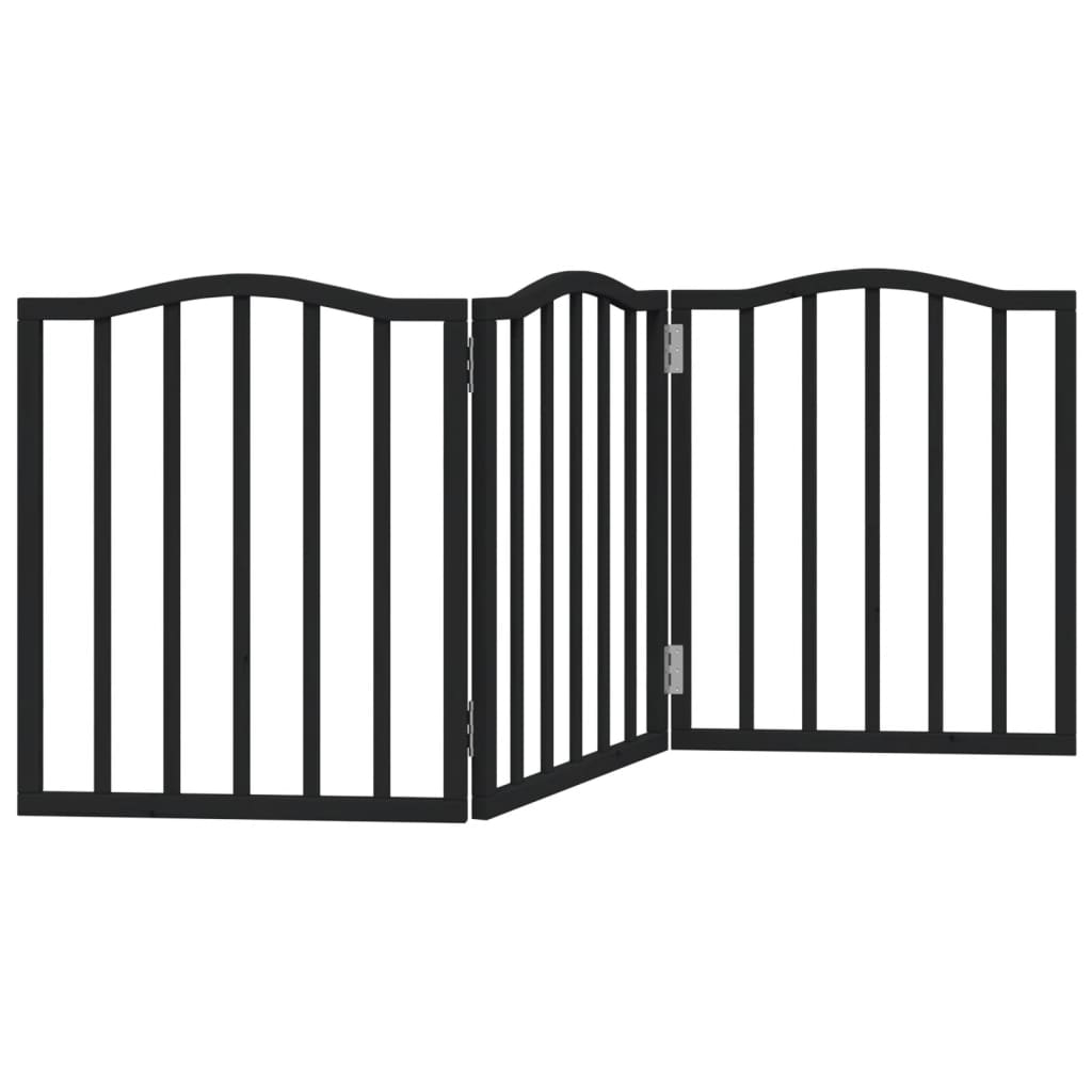 Vidaxl Dog Fence Collapsible 3 pannelli 150 cm Poplar Black