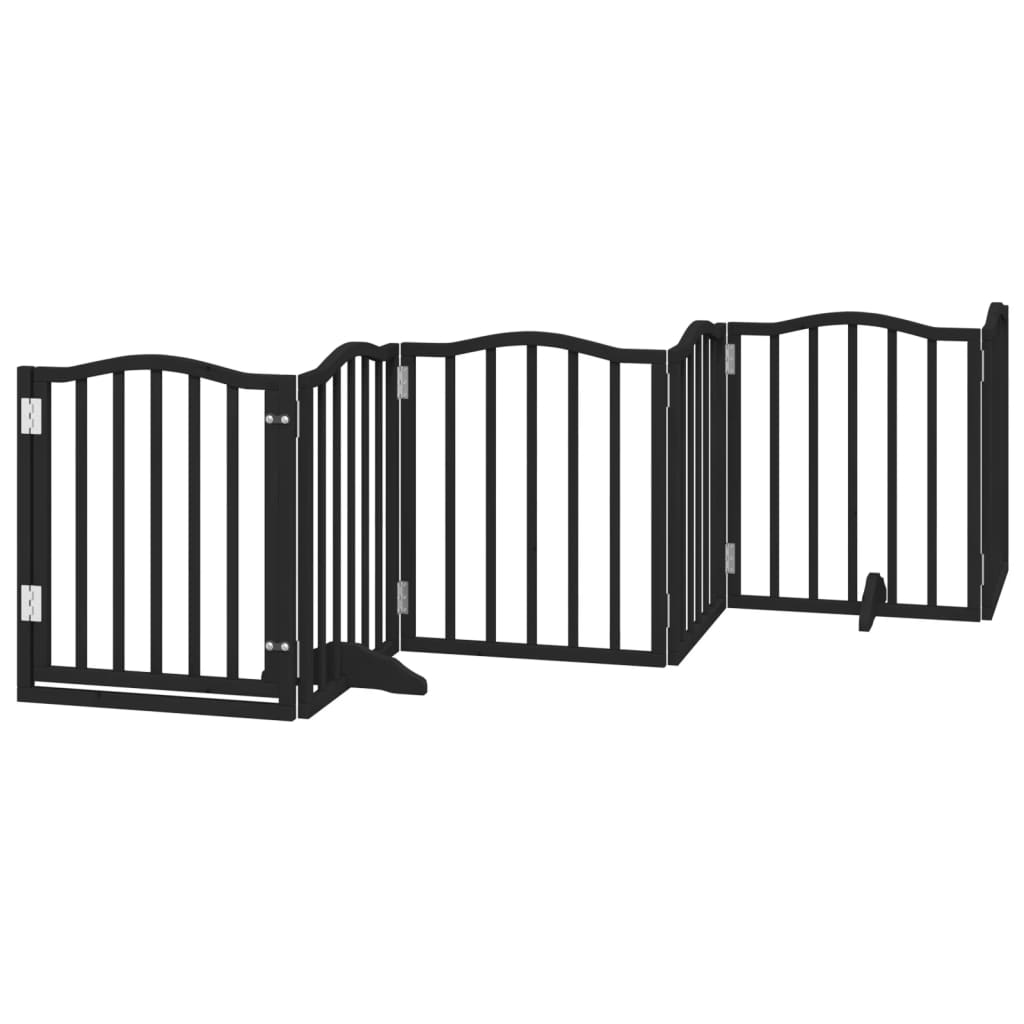 Vidaxx puerta para perros plegable 6 paneles 300 cm madera de álamo negro
