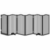 Vidaxx puerta para perros plegable 6 paneles 300 cm madera de álamo negro