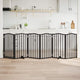 Vidaxx puerta para perros plegable 6 paneles 300 cm madera de álamo negro