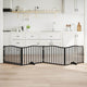 VidaXL puerta para perros con puerta plegable 4 paneles negro 320 cm madera de álamo