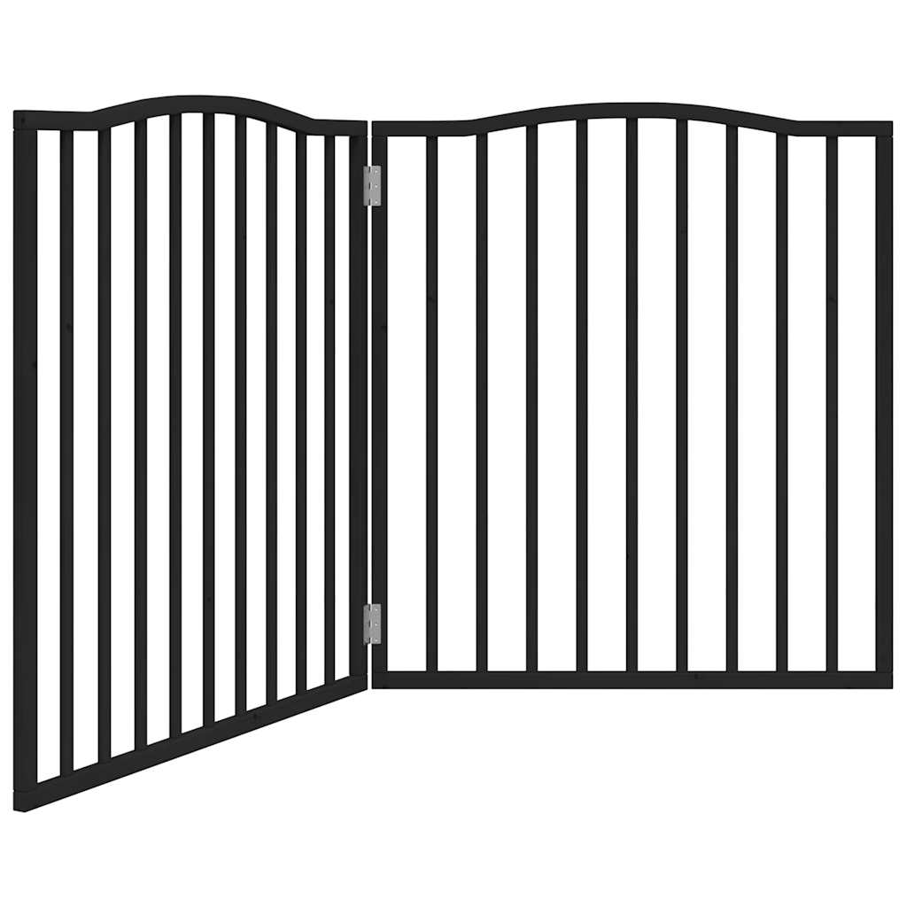 Vidaxl Dog Fence Collapsible 2 pannelli 160 cm Populierhout Nero