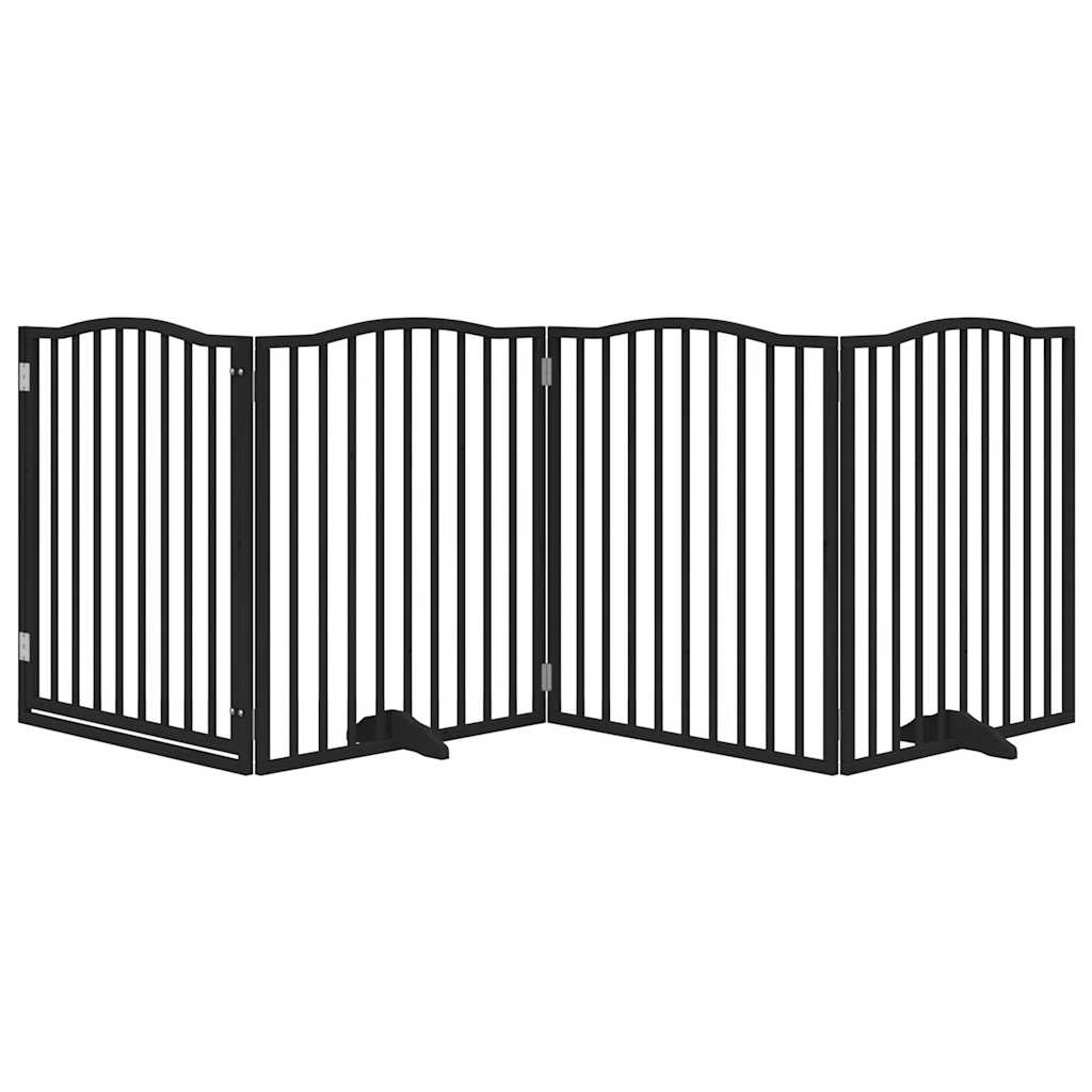 Vidaxl Dog Fence Cropeble 4 pannelli 320 cm Poplar Black