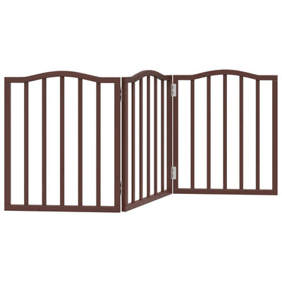 Vidaxl Dog Fence Plegable 3 Paneles de 150 cm Populier Wood Brown Oak