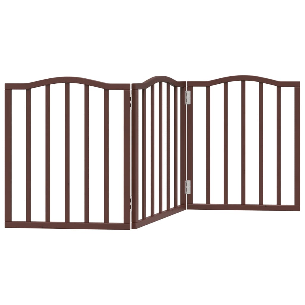 Vidaxl Dog Fence Plegable 3 Paneles de 150 cm Populier Wood Brown Oak