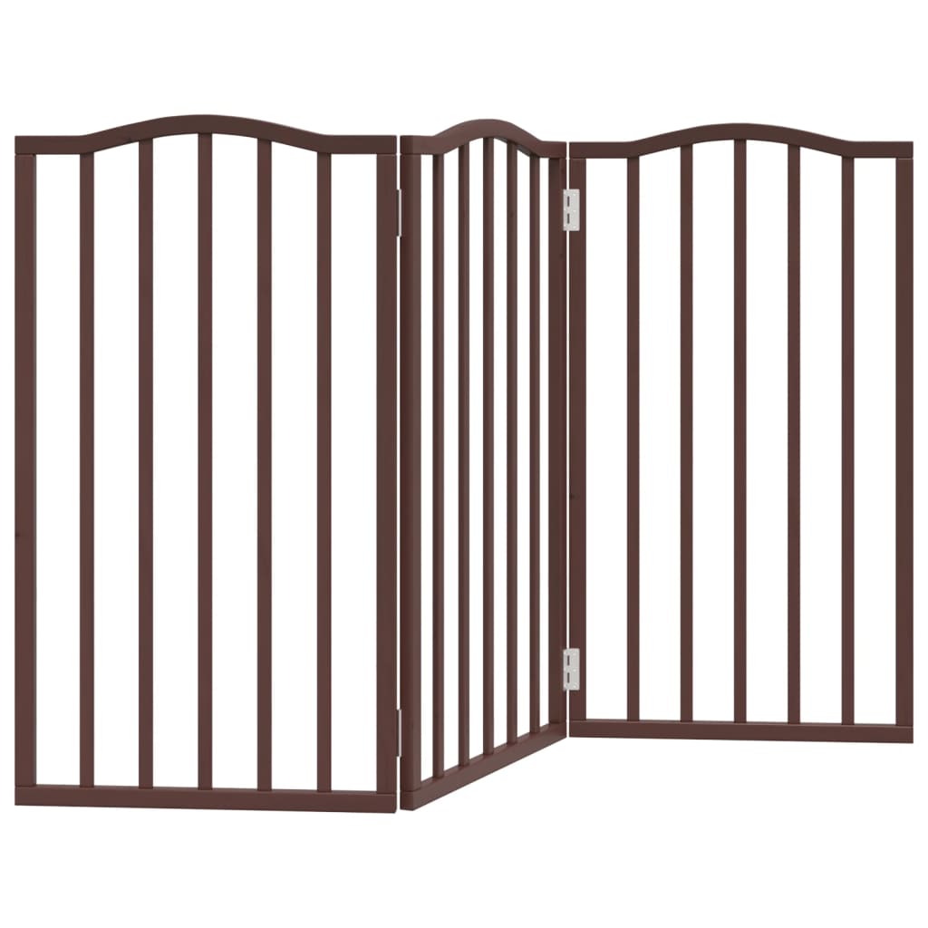 Vidaxl Dog Fence Collapsible 3 pannelli 150 cm Populier Oak marrone in legno