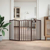 Vidaxl Dog Fence Collapsible 3 pannelli 150 cm Populier Oak marrone in legno