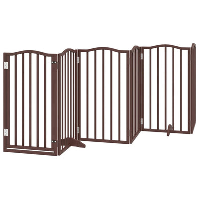 Vidaxl Dog Fence Collapsible 6 pannelli da 300 cm in legno di rovere marrone in legno