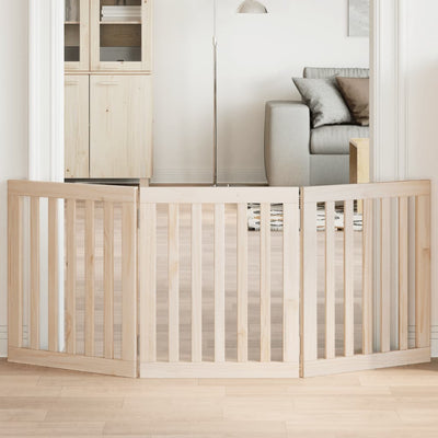 Vidaxl Dog Fence Plegable 3 paneles de 150 cm de madera de álamo