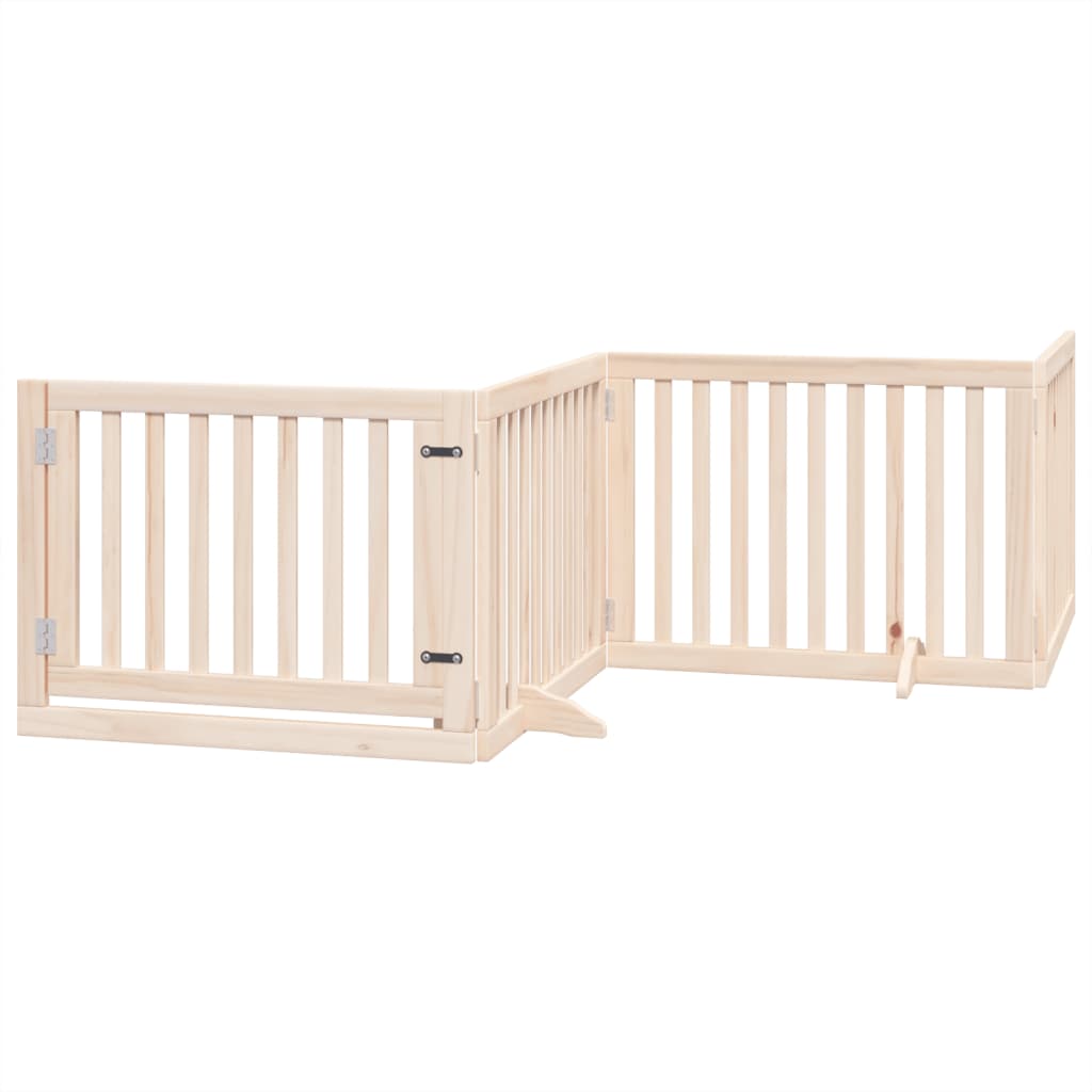 Vidaxl Dog Fencing pieghevole con porta 4 pannelli 320 cm Legno di pioppo