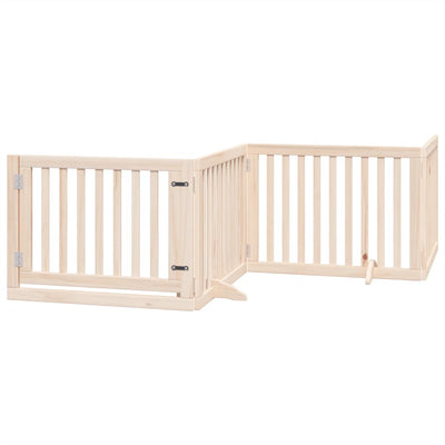 Vidaxl Cercado de perros plegable con puerta 4 paneles 320 cm de madera de álamo