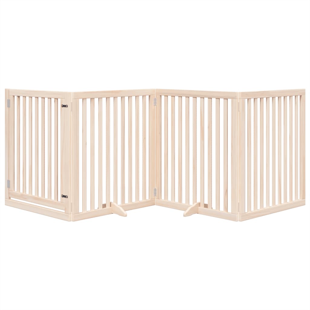 Vidaxx puerta plegable para perros con puerta 4 paneles 320 cm madera de álamo
