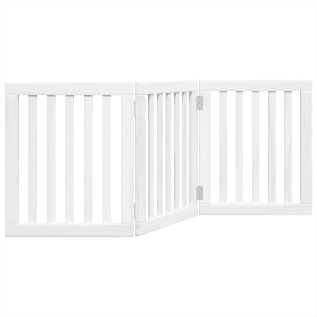 Vidaxl Dog Fence Plegable 3 paneles de 150 cm de madera de álamo de 150 cm blanco