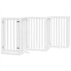 Vidaxl Dog Fence pieghevole con porta 6 pannelli 300 cm Populierwood bianco