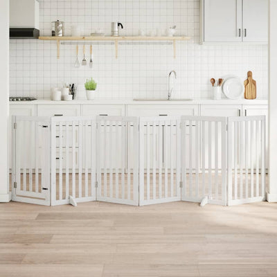 Vidaxl cerca de perros plegable con puerta 6 paneles 300 cm Populierwood White