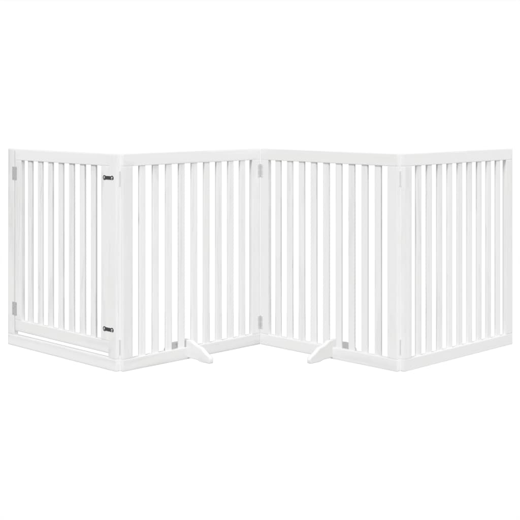 Vidaxl Dog Fence Colpobile con porta 4 pannelli 320 cm PopulierHout White