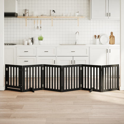 Vidaxl Dog Fence Plegable 6 paneles 300 cm Populierhout Negro