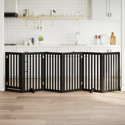 Vidaxl Dog Fence Plegable 6 paneles 300 cm Populierhout Negro