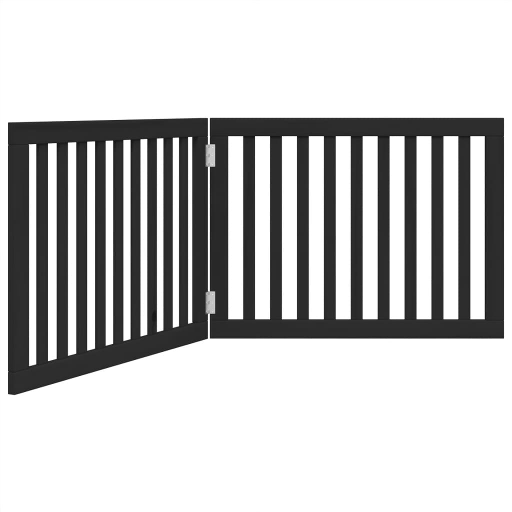 Vidaxl Dog Fence Collapsible 2 pannelli 160 cm Populierhout Nero