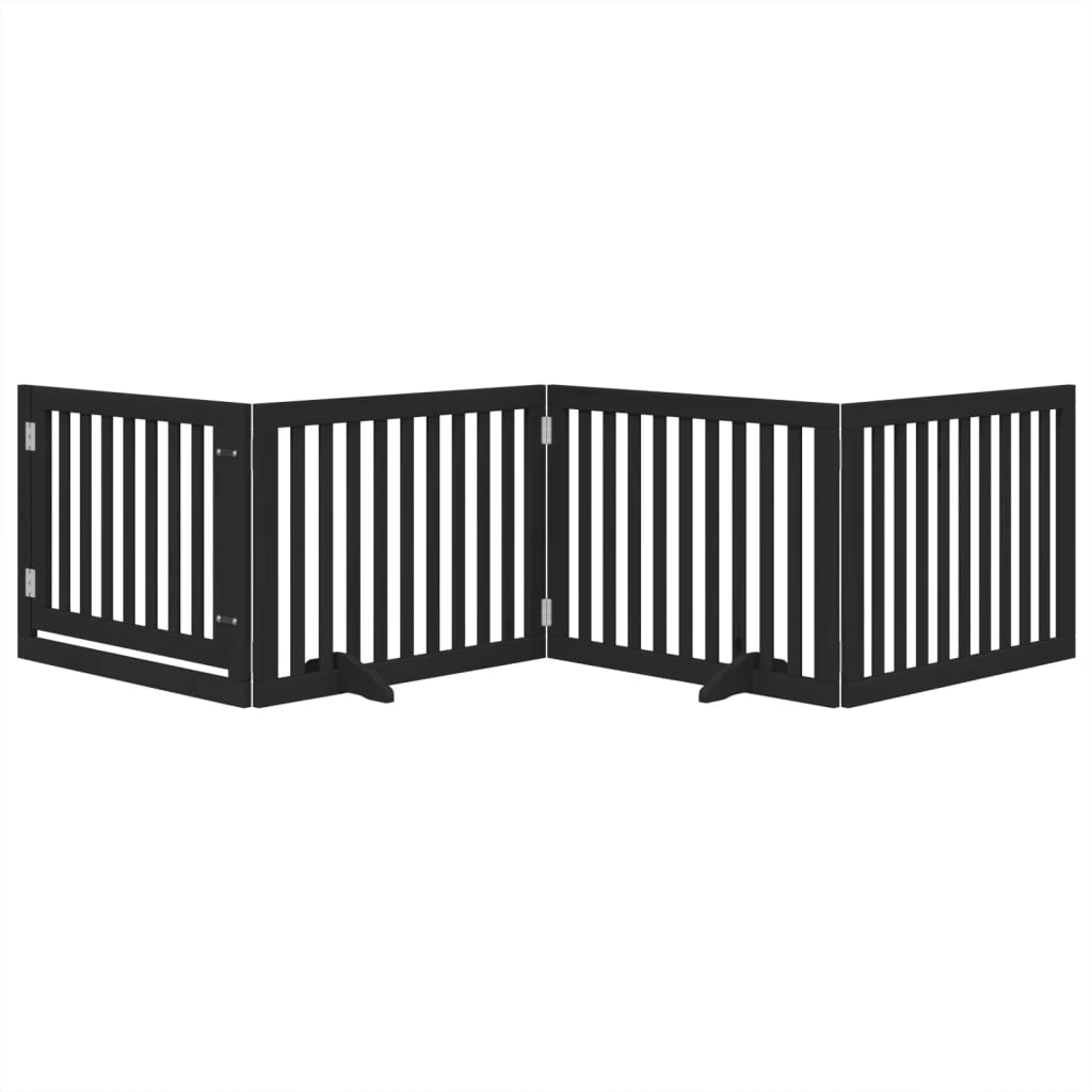Vidaxx puerta para perros plegable 4 paneles 320 cm madera de álamo negro