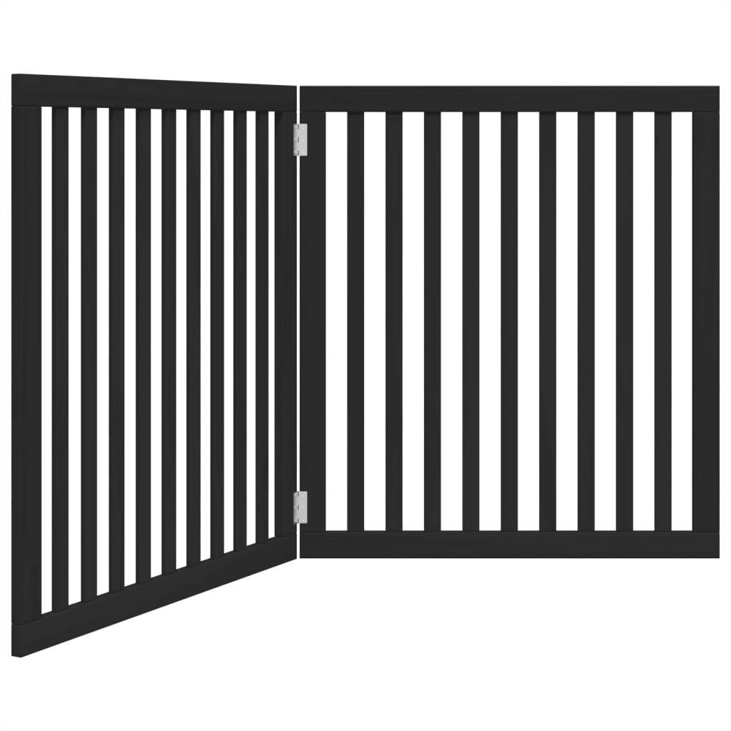Vidaxl Dog Fence Collapsible 2 pannelli 160 cm Populierhout Nero