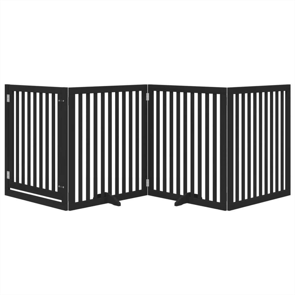 Vidaxl Dog Fence Cropeble 4 pannelli 320 cm Poplar Black