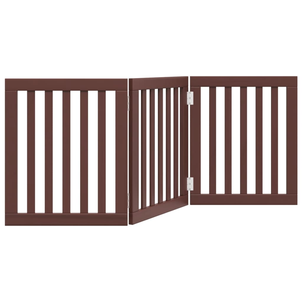 Vidaxl Dog Fence Collapsible 3 pannelli 150 cm Poplar marrone