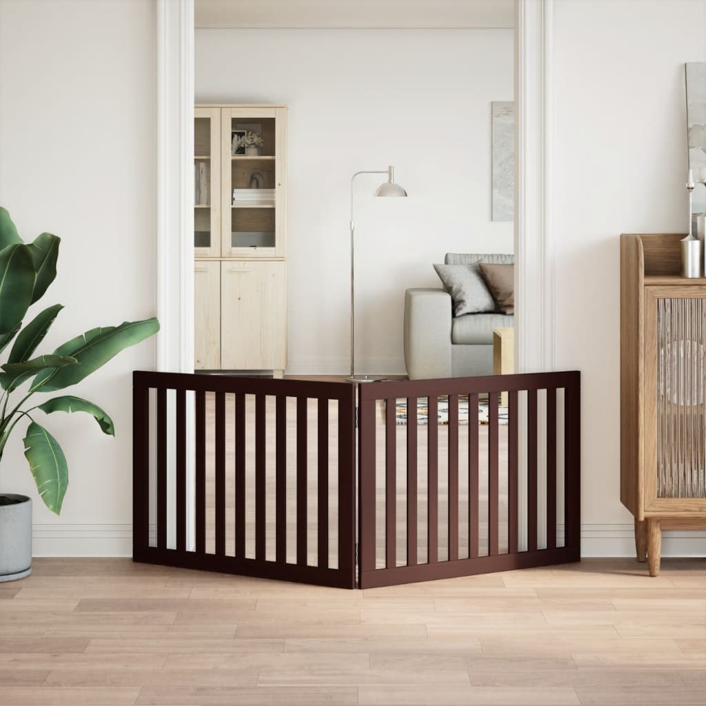 Vidaxl Dog Fence Plegable 2 paneles de 160 cm de madera de álamo marrón