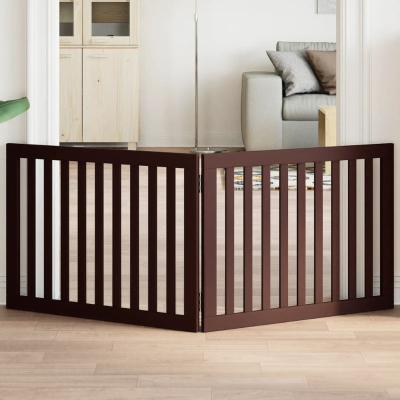 Vidaxl Dog Fence Plegable 2 paneles de 160 cm de madera de álamo marrón