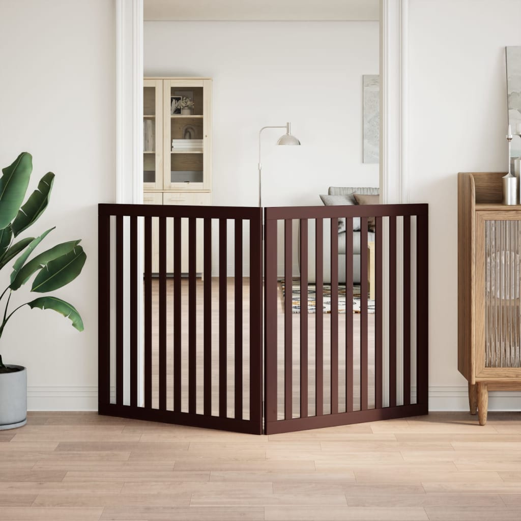 Vidaxl Dog Fence Collapsible 2 pannelli 160 cm Poplar marrone
