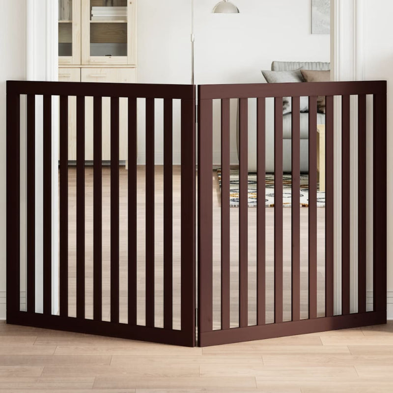 Vidaxl Dog Fence Plegable 2 paneles de 160 cm de madera de álamo marrón