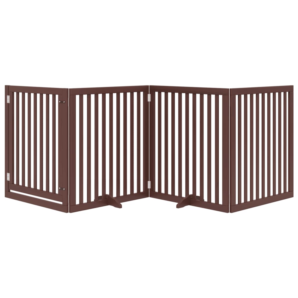 Vidaxl Dog Fence Colpottibile 4 pannelli 320 cm Poplar marrone