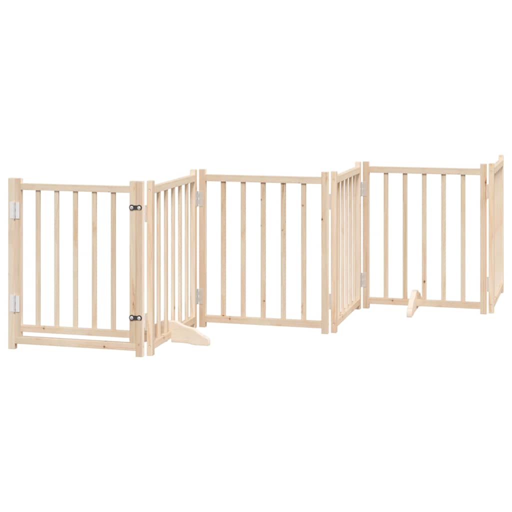 Vidaxx puerta plegable para perros con puerta 6 paneles 300cm madera maciza de pino