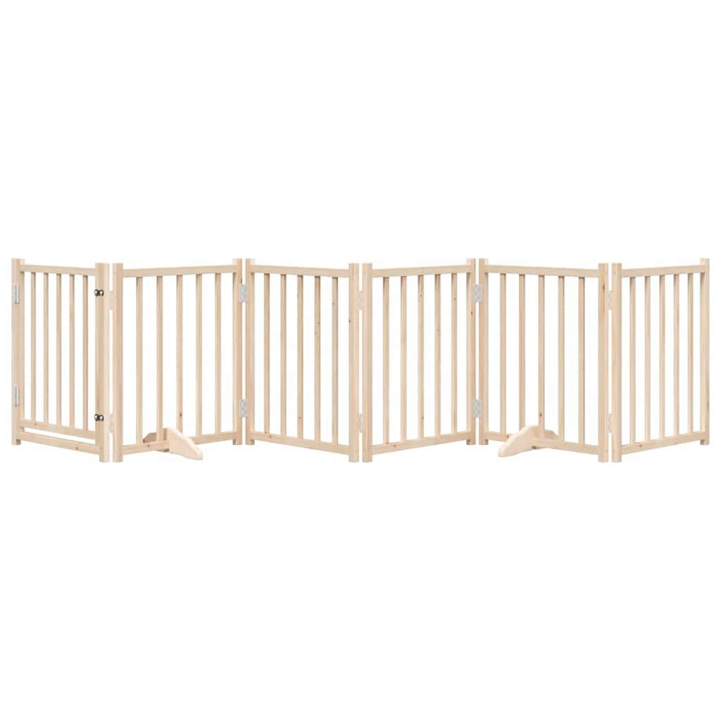 Vidaxx puerta plegable para perros con puerta 6 paneles 300cm madera maciza de pino