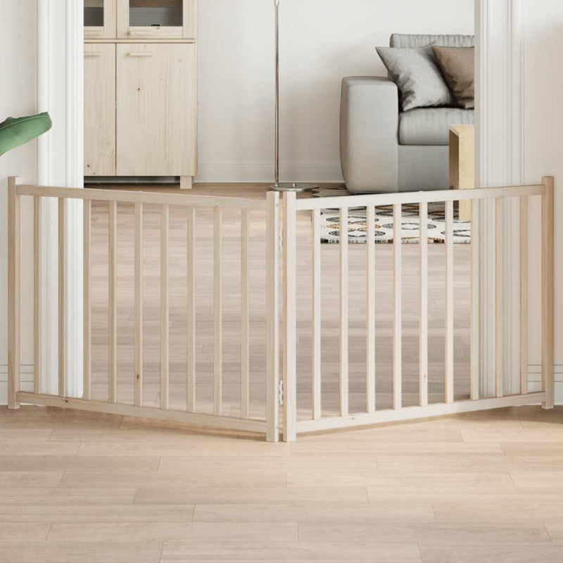Vidaxl Dog Fence Cropeble 2 pannelli 160 cm Pineo solido