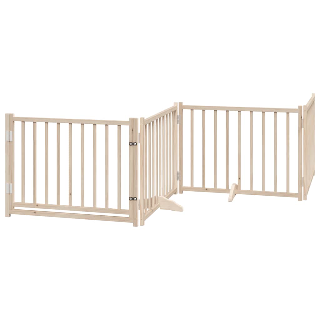 Vidaxl Dog Fence Colpobile con porta 4 pannelli 320 cm Pineo solido