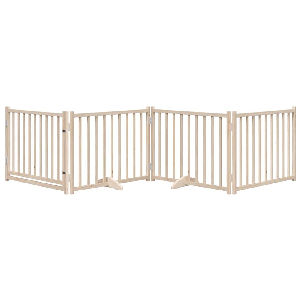 Vidaxl Dog Fence Colpobile con porta 4 pannelli 320 cm Pineo solido