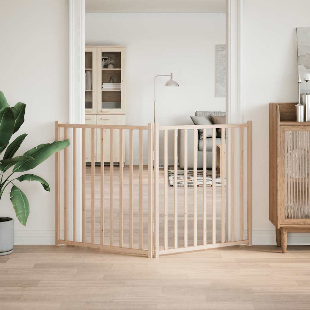 Vidaxl Dog Fence Cropeble 2 pannelli 160 cm Pineo solido